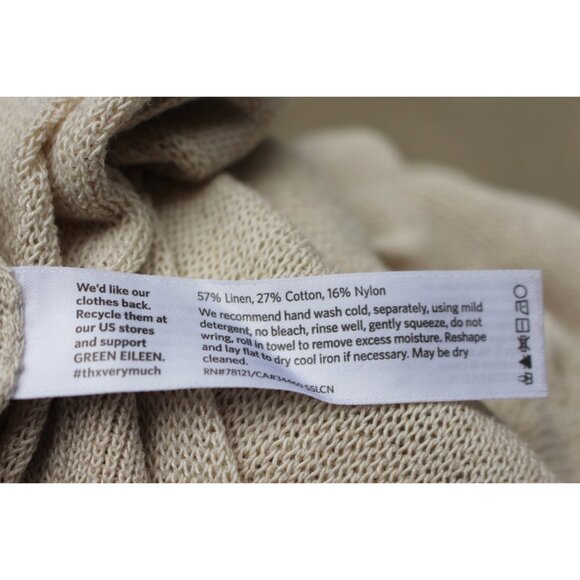 Eileen Fisher - Long Cardigan (Duster) in Linen Cord Sheen, Natural, Med - Picture 8 of 10